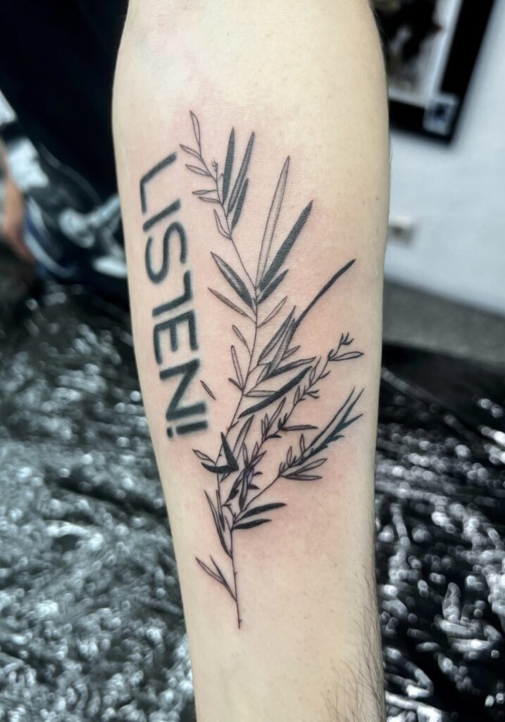 Botanical Tattoo, Fine Line Tattoo, Blackwork Tattoo