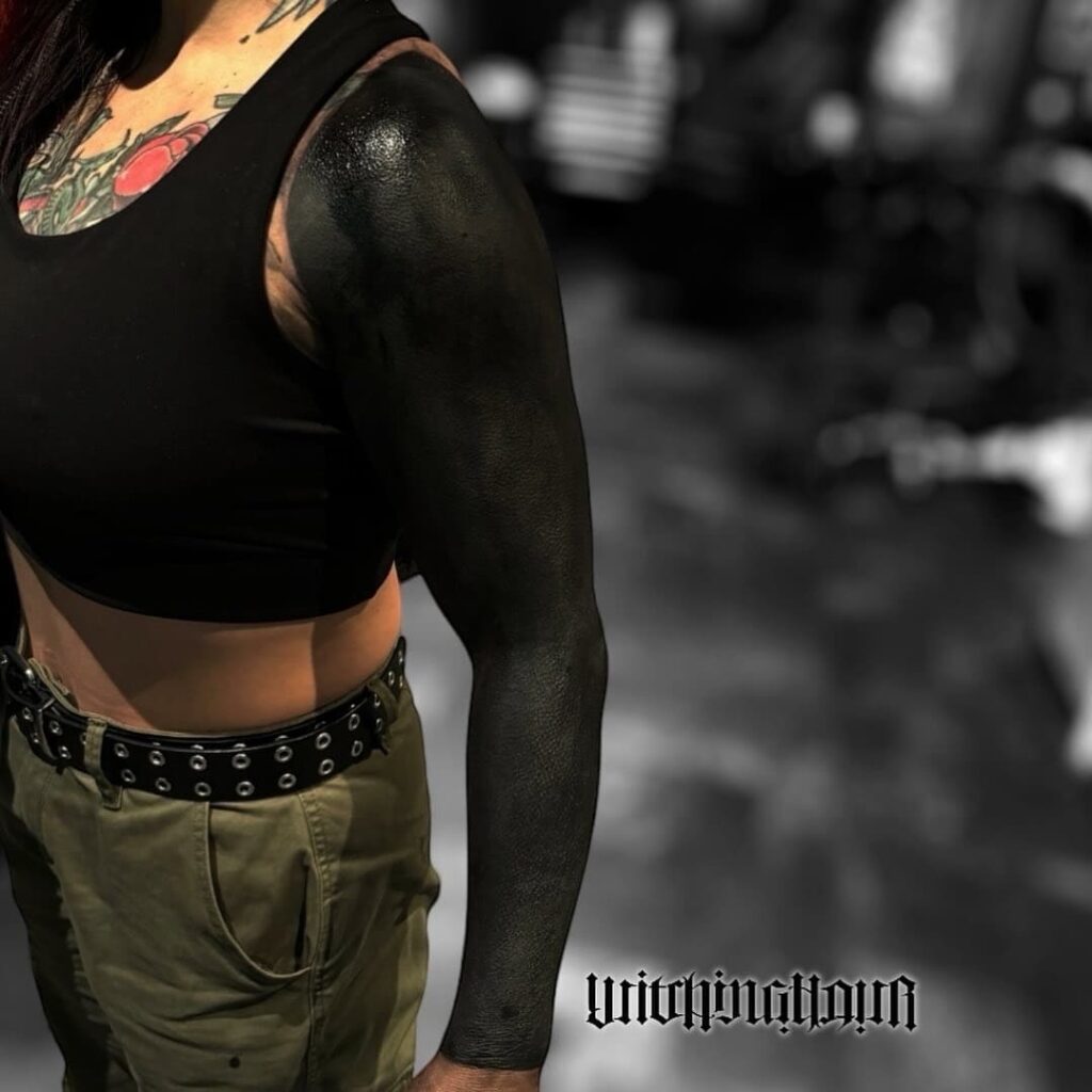 Heavy Blackout Tattoo, Blackwork Tattoo by The Best Tattoo Artist, Bobby Grey