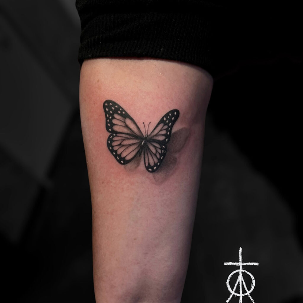 Butterfly Tattoo, Small Tattoo, Tattoo Idea For Girls, Feminine Tattoo, Cute Tattoo by Claudia Fedorovici