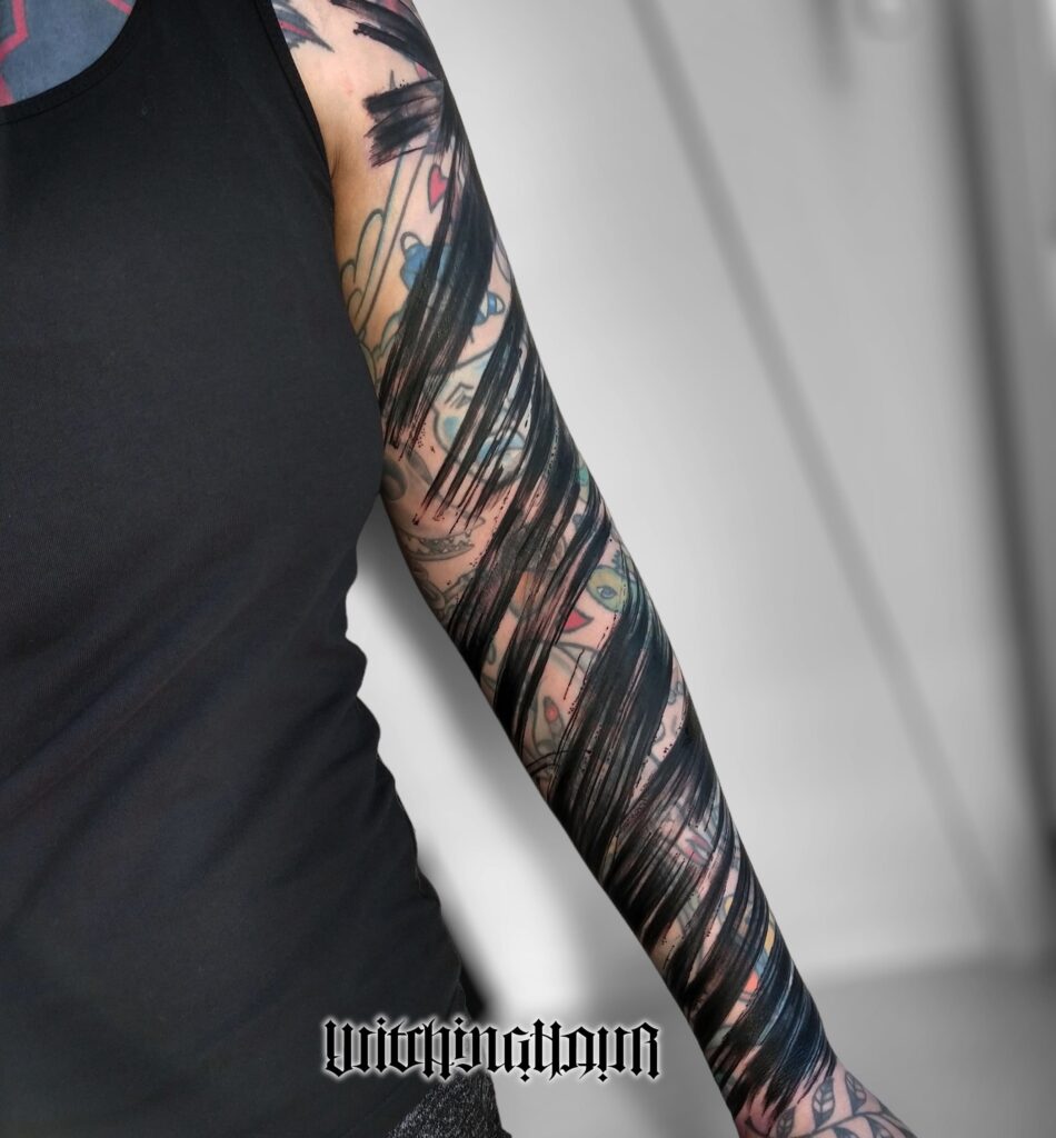 Brushstrokes Tattoo by The Best Blackwork Tattoo Artist, Bobby Grey