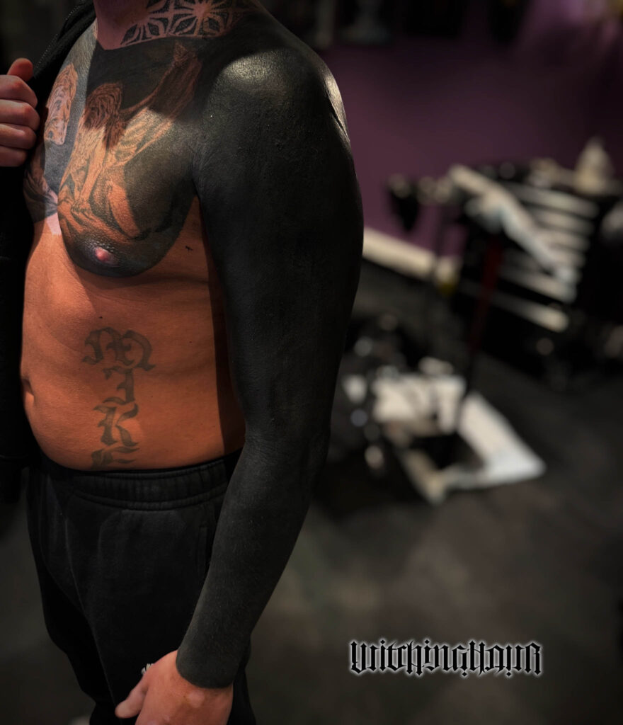 Coverup Tattoo, Blackout Tattoo by Bobby Grey, Blackwork Tattoo Artist