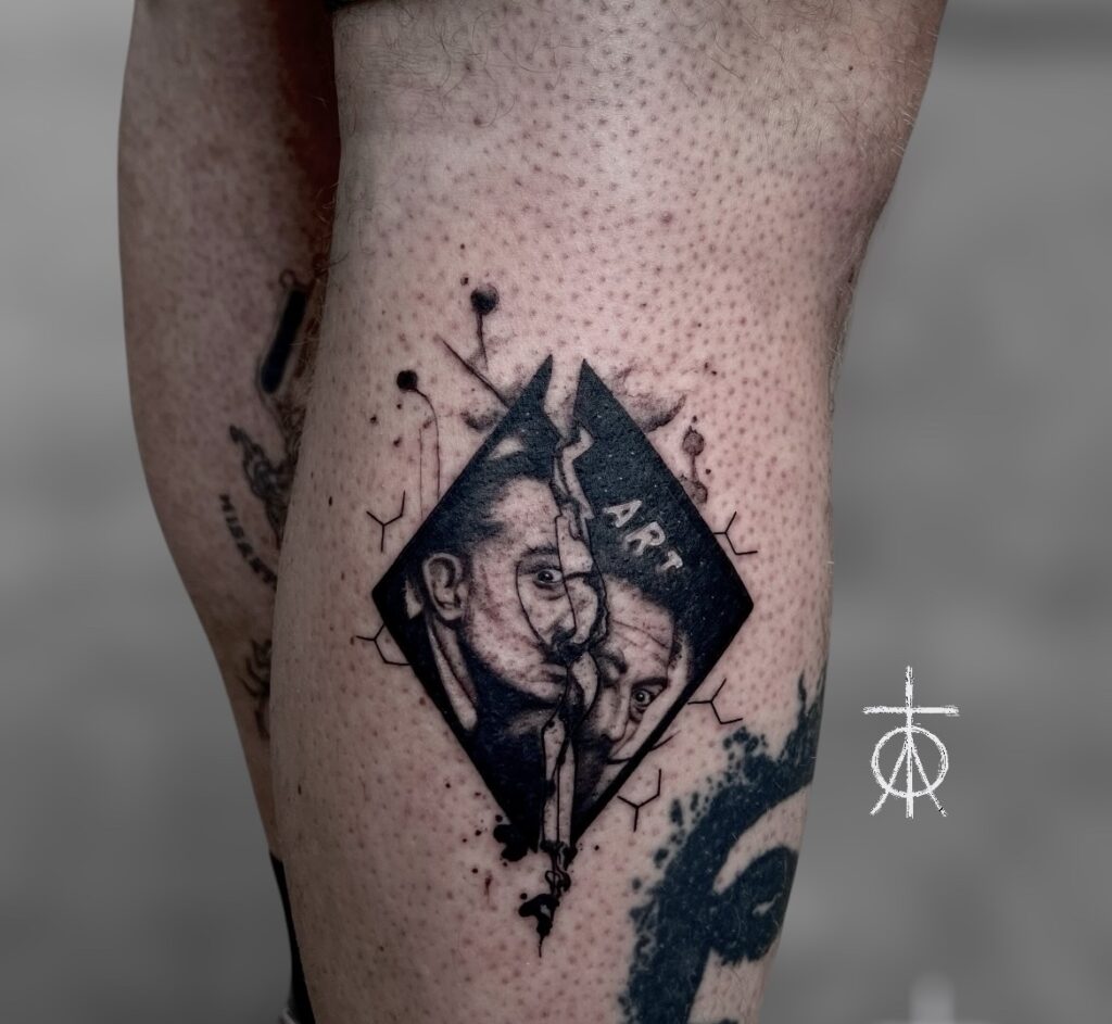 Salvador Dali Tattoo Micro Realism by The Best Tattoo Artist in Amsterdam Claudia Fedorovici
