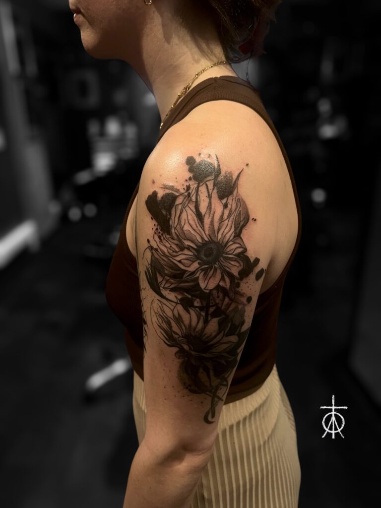 Abstract Floral Tattoo by The Best Tattoo Artist Claudia Fedorovici