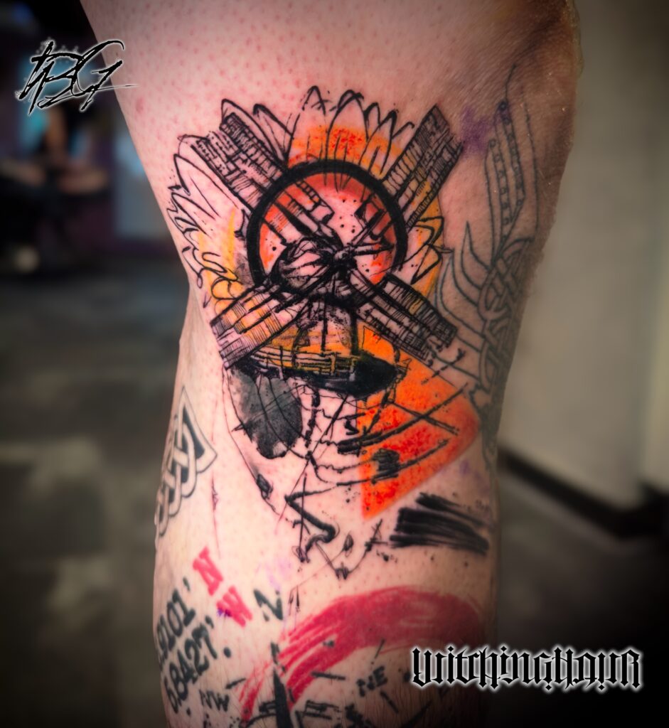 The Best Windmill Trash Tattoo by Bobby Grey